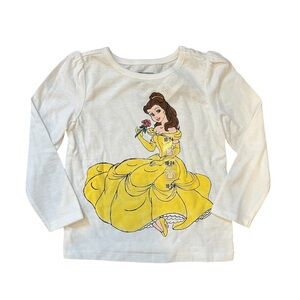NWT Disney Princess Belle Kids Long Sleeve Shirt - White and Yellow